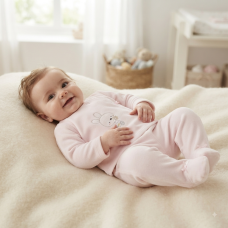 N14626: Baby Girls 2 Piece Embossed Velour Outfit (0-9 Months)